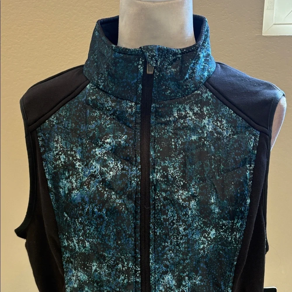 Marc New York Black Vest with Teal Patterned Front
